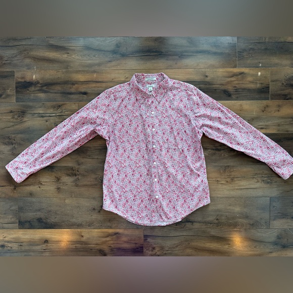 Men’s LL Bean Wrinkle-Free Button Down Shirt | Red & Pink Paisley | Size Small - Picture 1 of 6